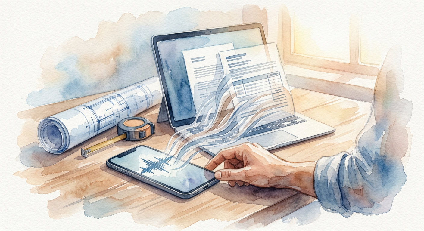 Comment transformer ses notes de chantier en devis grâce à la transcription audio