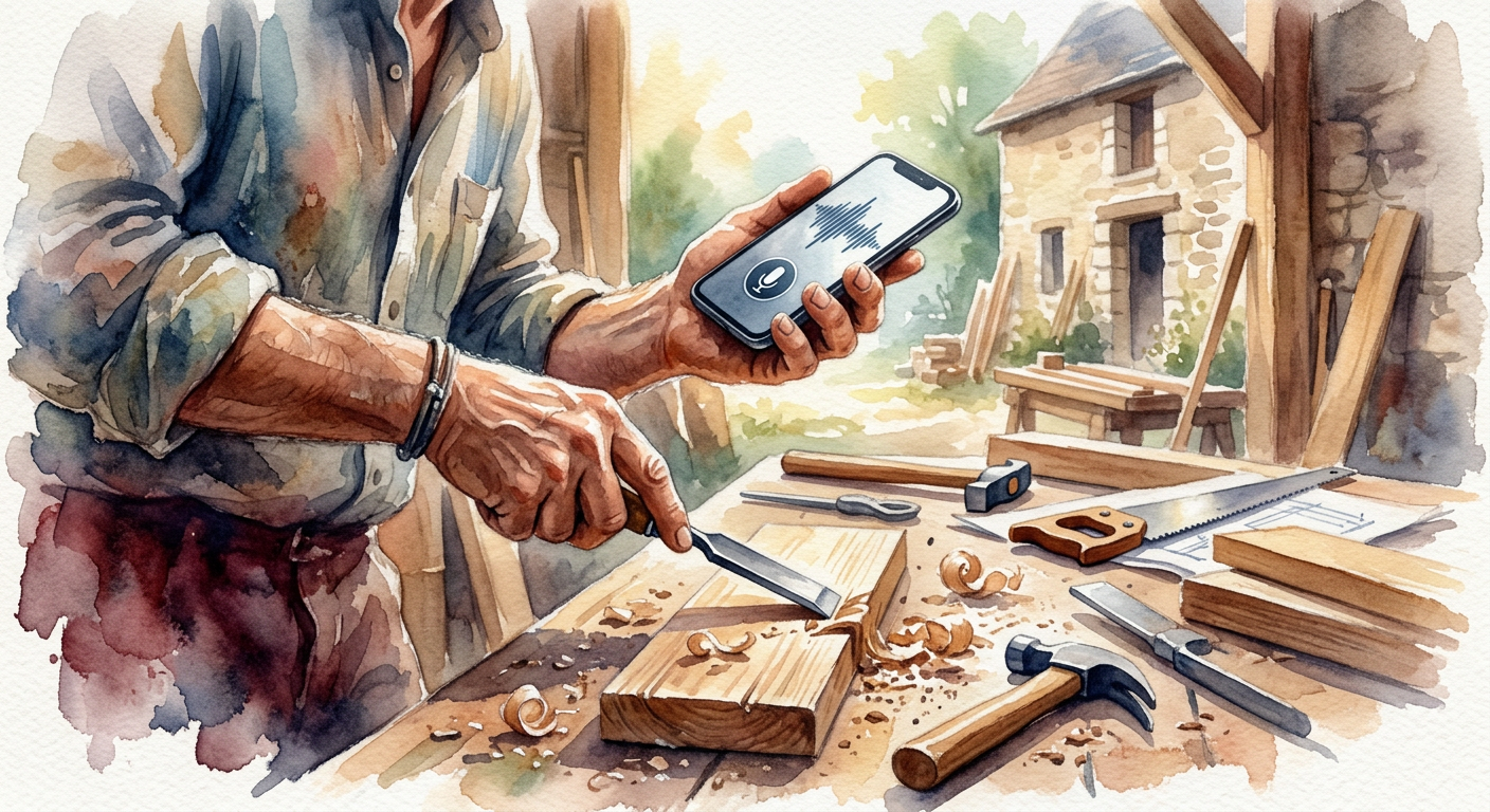 La transcription audio en texte pour les artisans : dicter vos devis