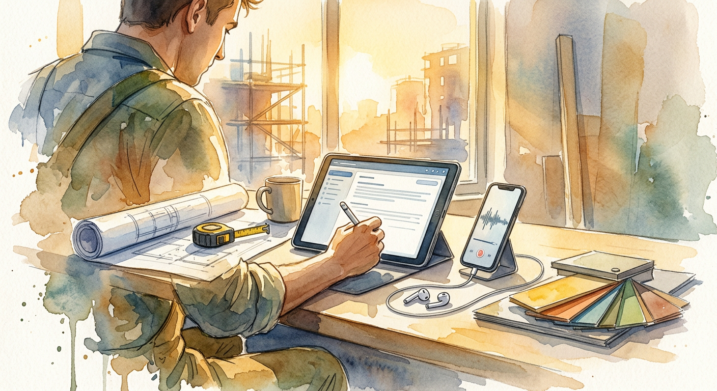 La transcription audio en texte pour les artisans du bâtiment